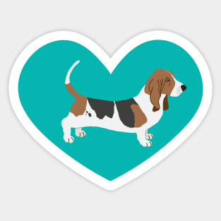 Basset hound love Sticker